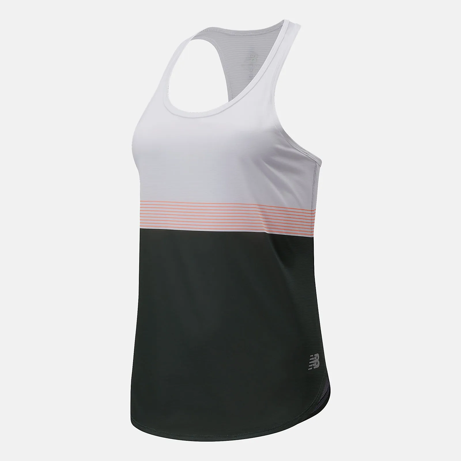 New Balance Striped Accelerate Singlet (Black/White/Orange)