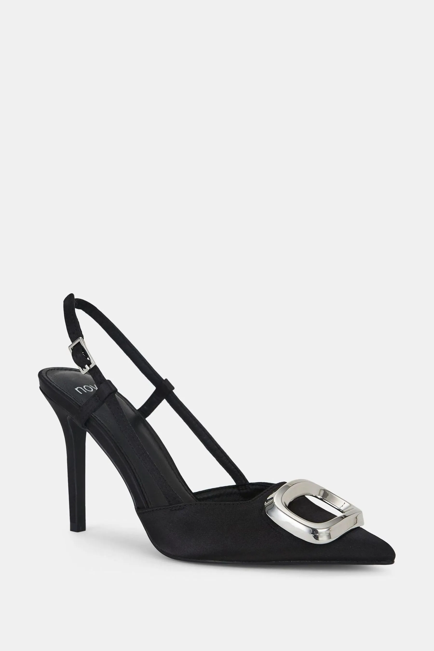 Novo - Yamini Satin - Décolleté con Scarpe cinturino posteriore e dettagli in pelle