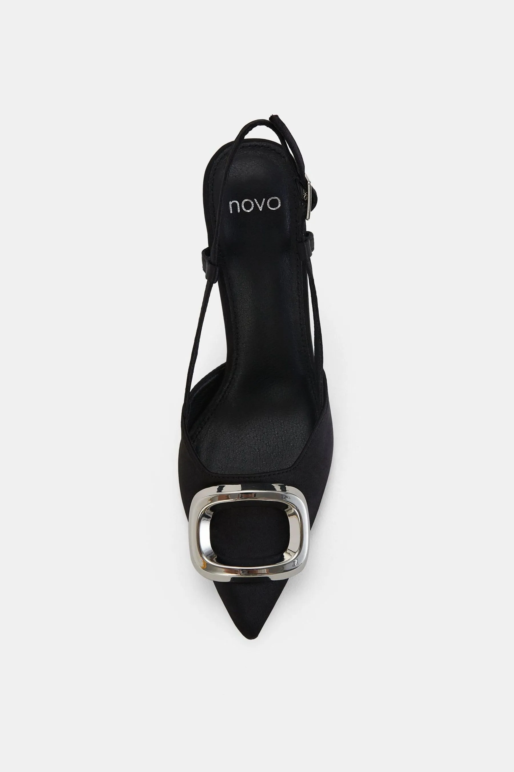 Novo - Yamini Satin - Décolleté con Scarpe cinturino posteriore e dettagli in pelle