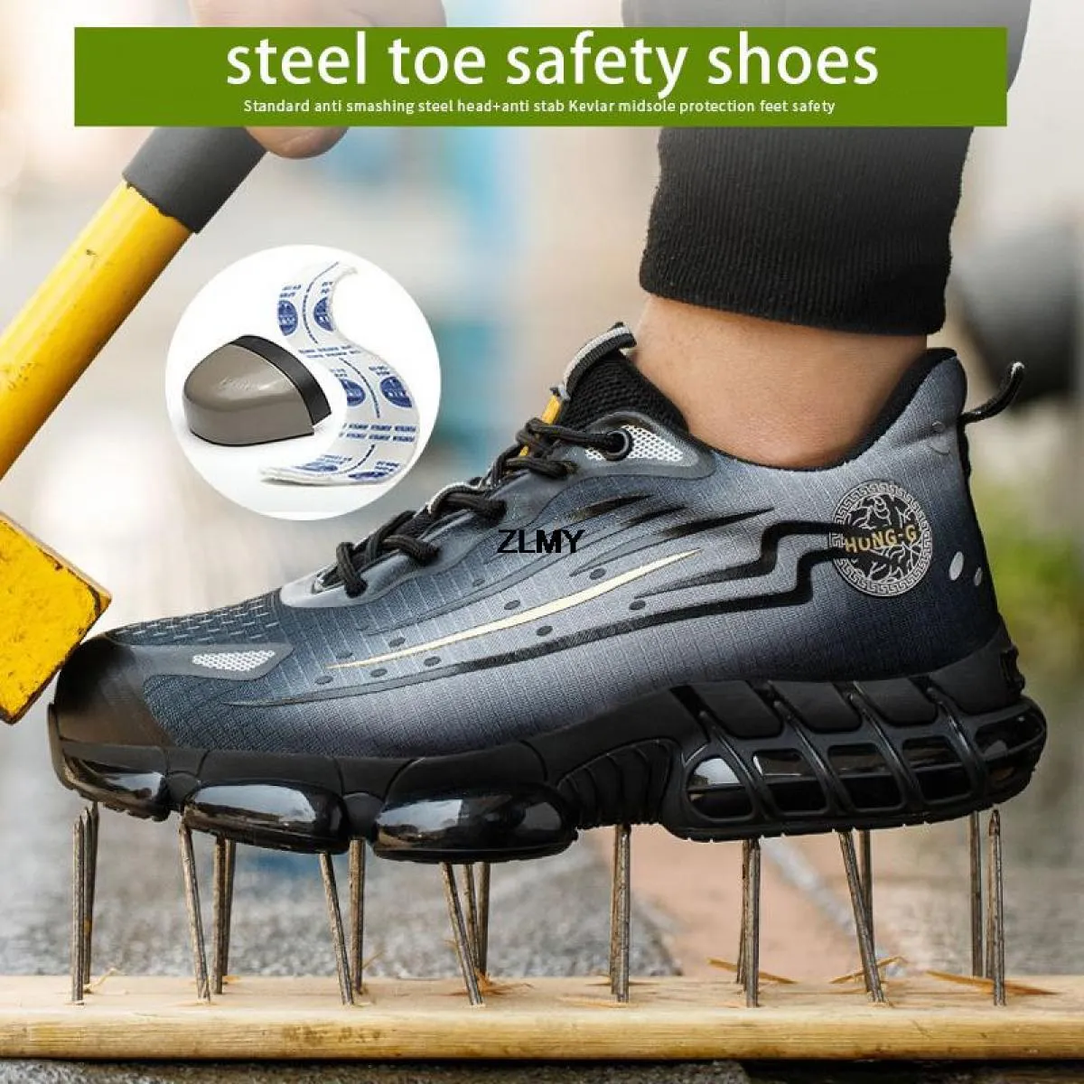 Nuove scarpe antinfortunistiche con punta in acciaio da uomo scarpe da lavoro con cuscino d'aria Anti Stab Anti Smash stivali da