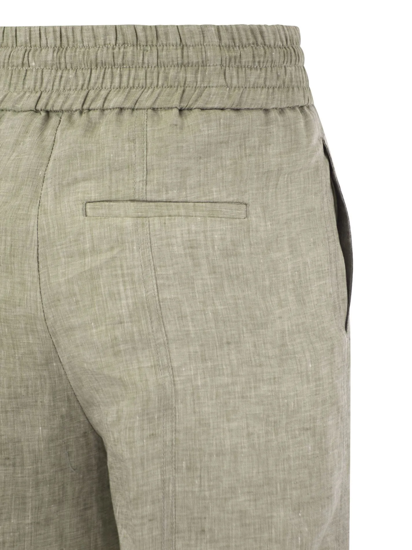 Pantalone ampio in leggera tela di puro lino