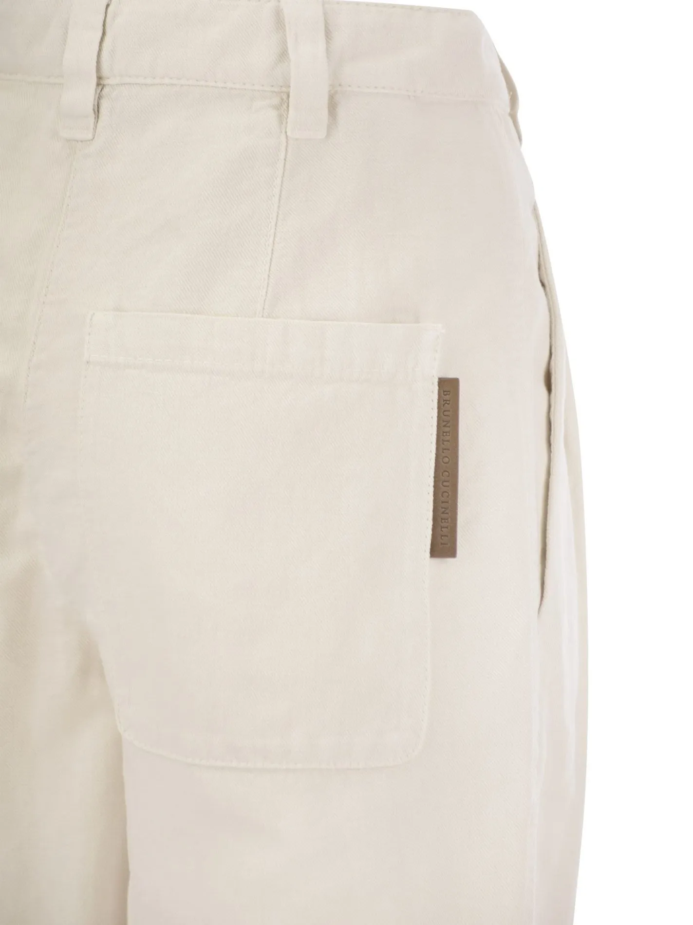 Pantalone Relaxed in cover di cotone e lino tinto capo