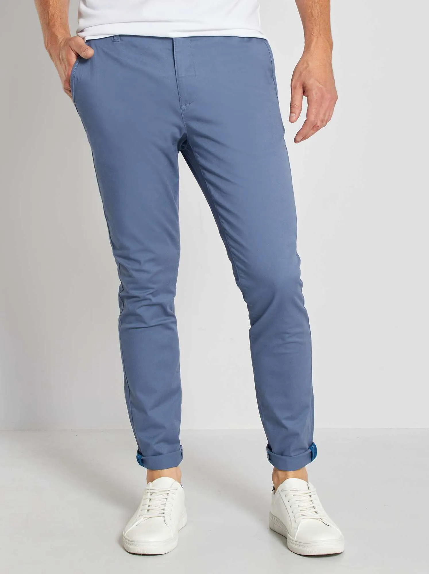 Pantaloni chino skinny stretch - L32 - BLU