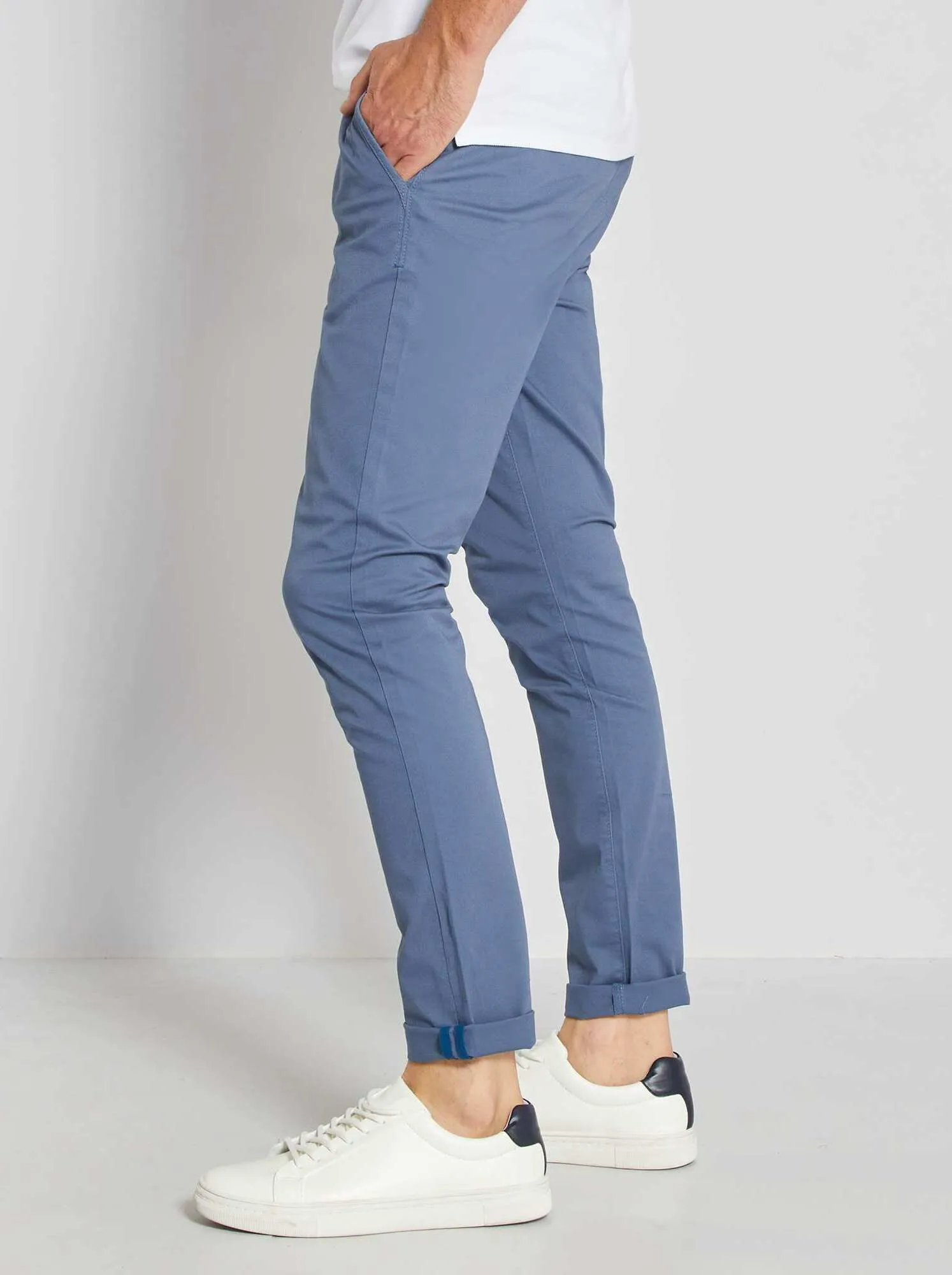 Pantaloni chino skinny stretch - L32 - BLU