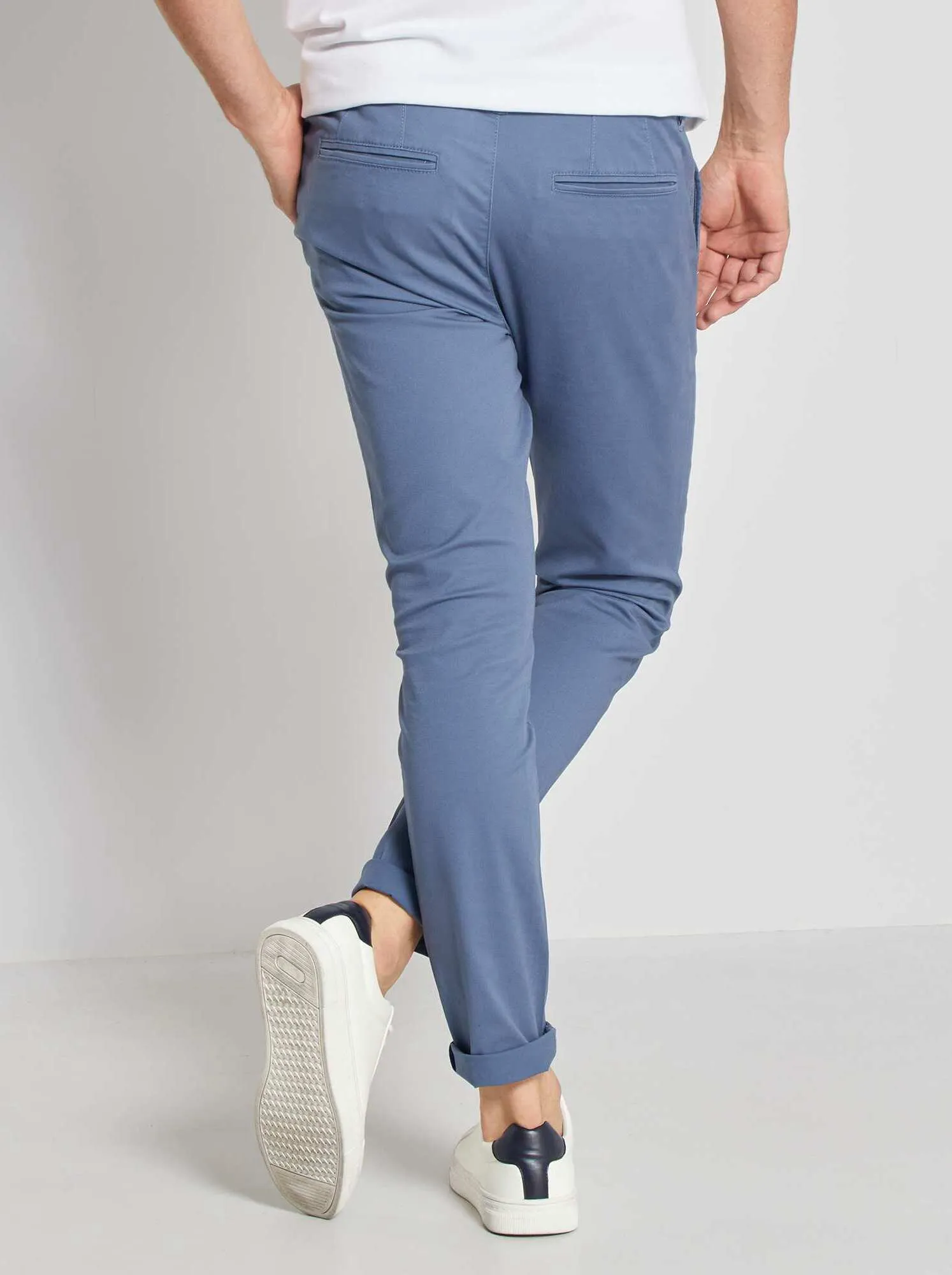 Pantaloni chino skinny stretch - L32 - BLU