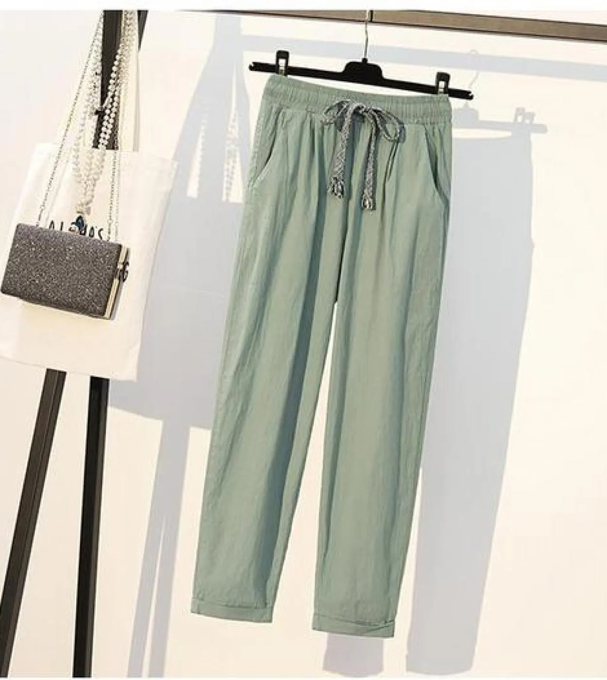 Pantaloni di lunghezza della caviglia di lino del cotone delle donne di stile di estate di nuovo arrivo Pantaloni Harem allentat