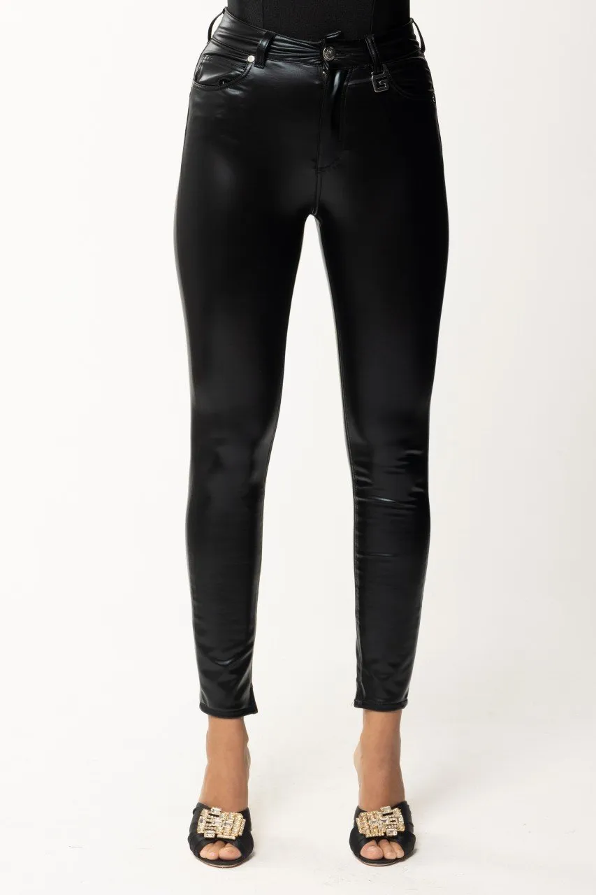 Pantaloni di pelle skinny Nero