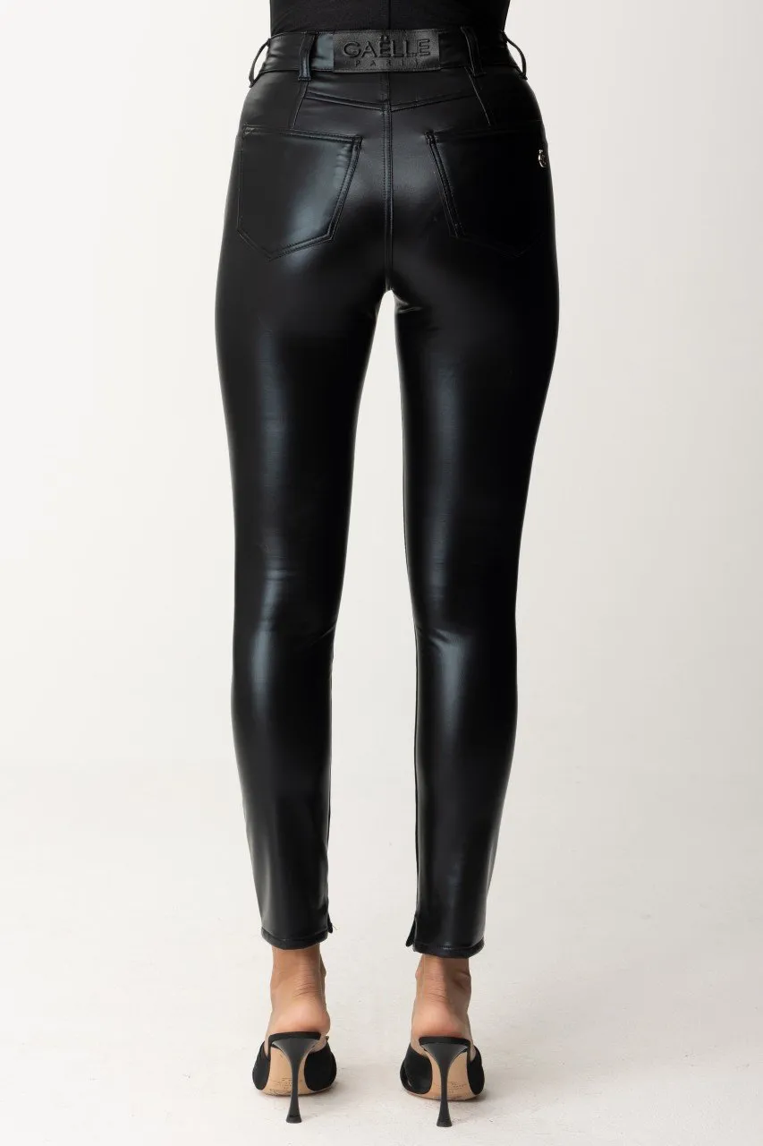 Pantaloni di pelle skinny Nero