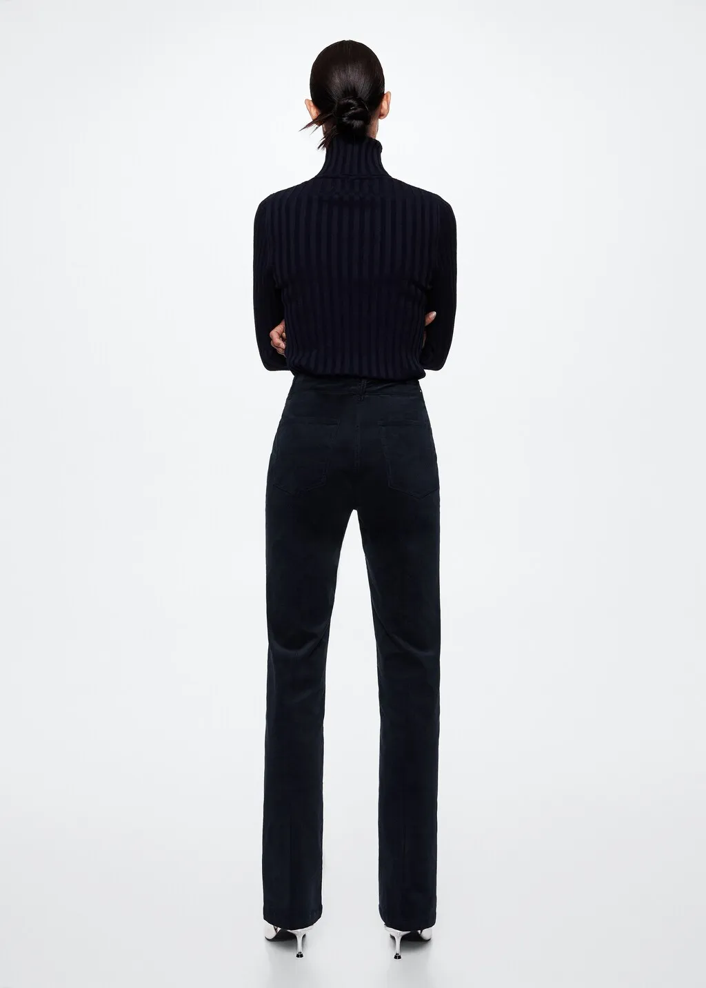 Pantaloni flare micro velluto a coste