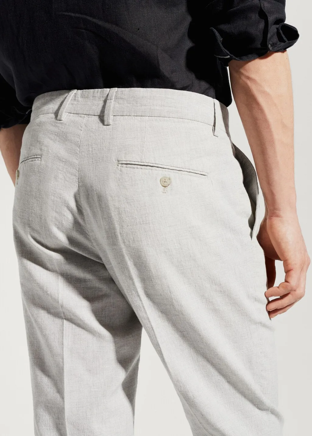 Pantaloni lino principe di galles