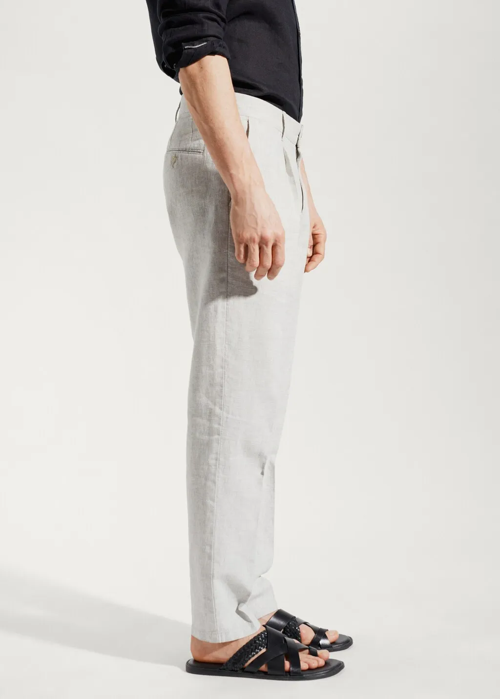 Pantaloni lino principe di galles