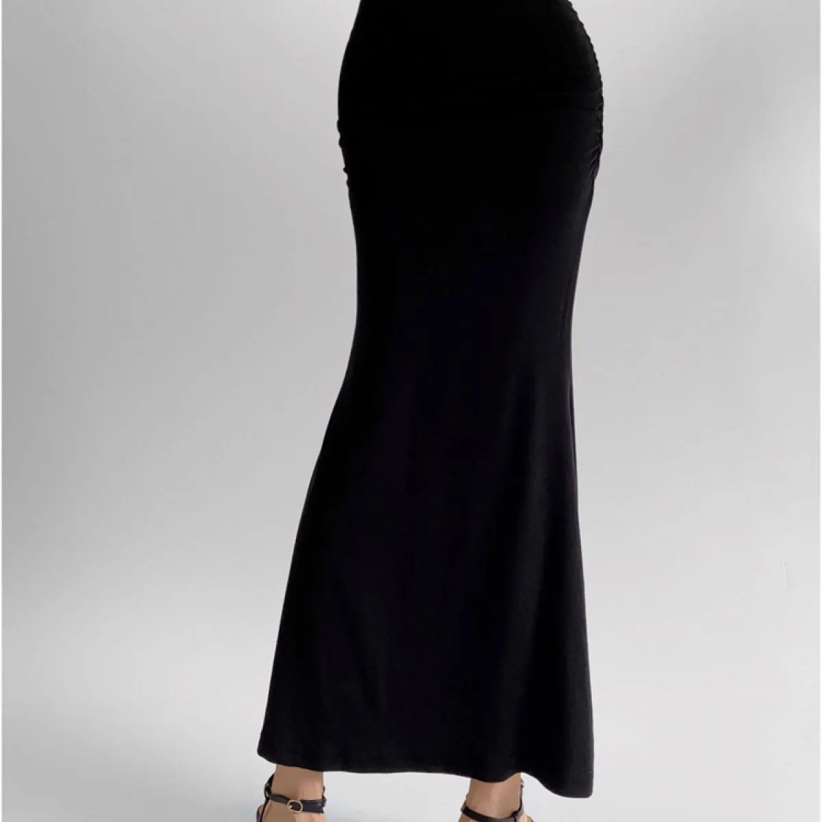 Patchwork per donna Gonna lunga a pieghe Moda slim Solido Elegante Abito da festa da club Casual Vita alta Estate Maxi Sk