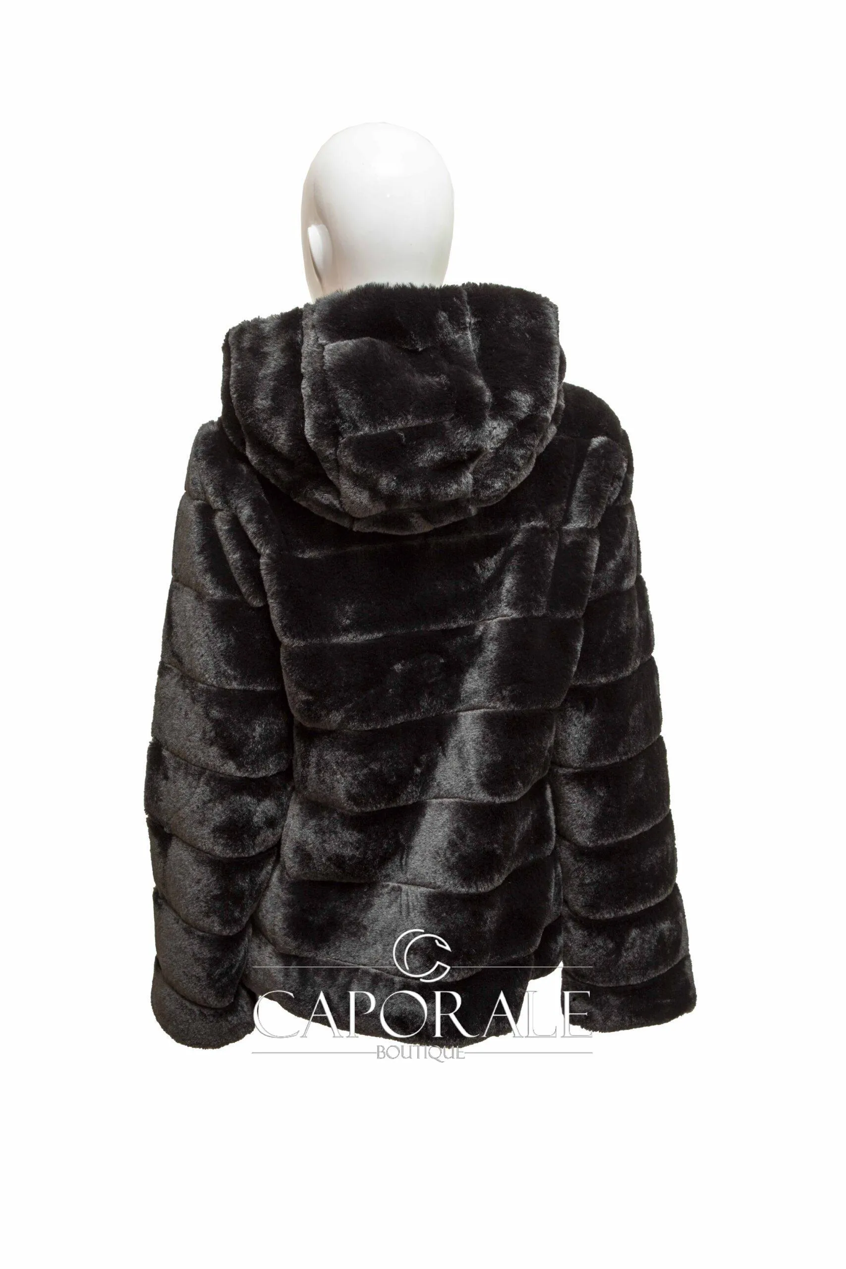 Pelliccia donna reversibile Riva fashion V360005 nero