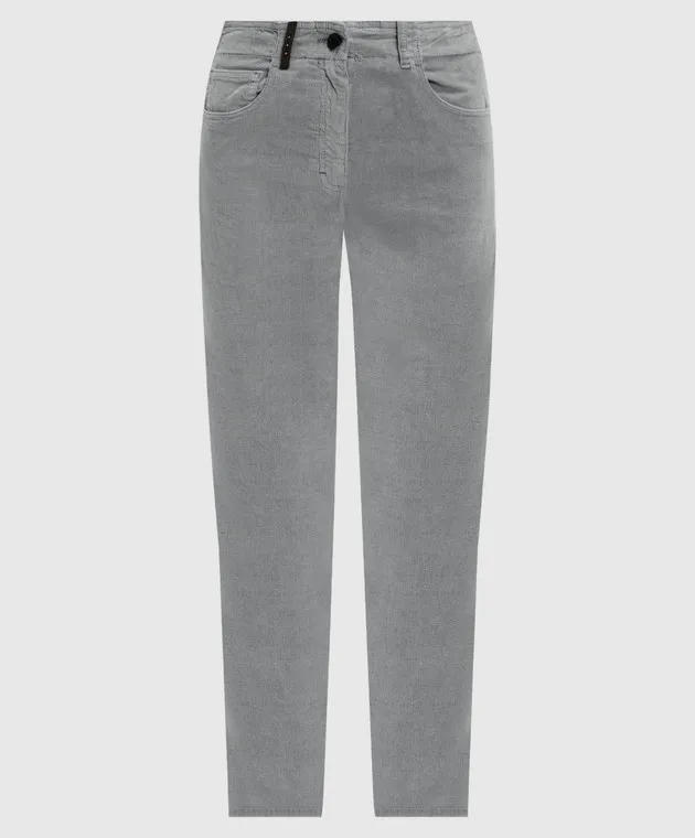Peserico Pantaloni di velluto a coste grigi P04977T303646