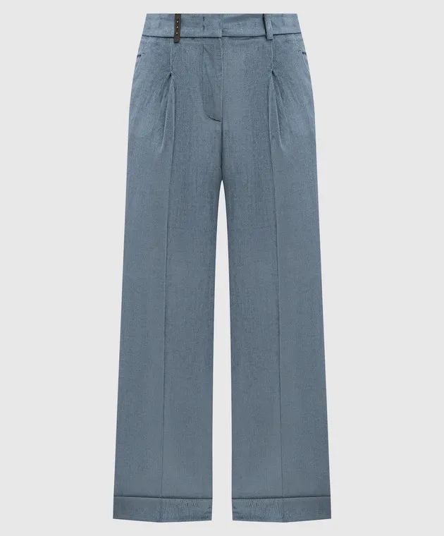 Peserico Pantaloni di velluto blu P04758H05212