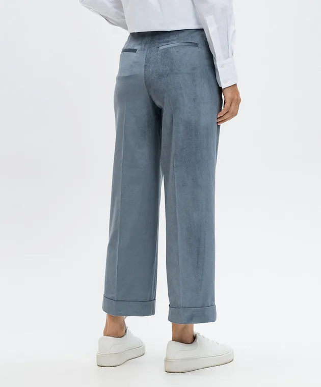 Peserico Pantaloni di velluto blu P04758H05212