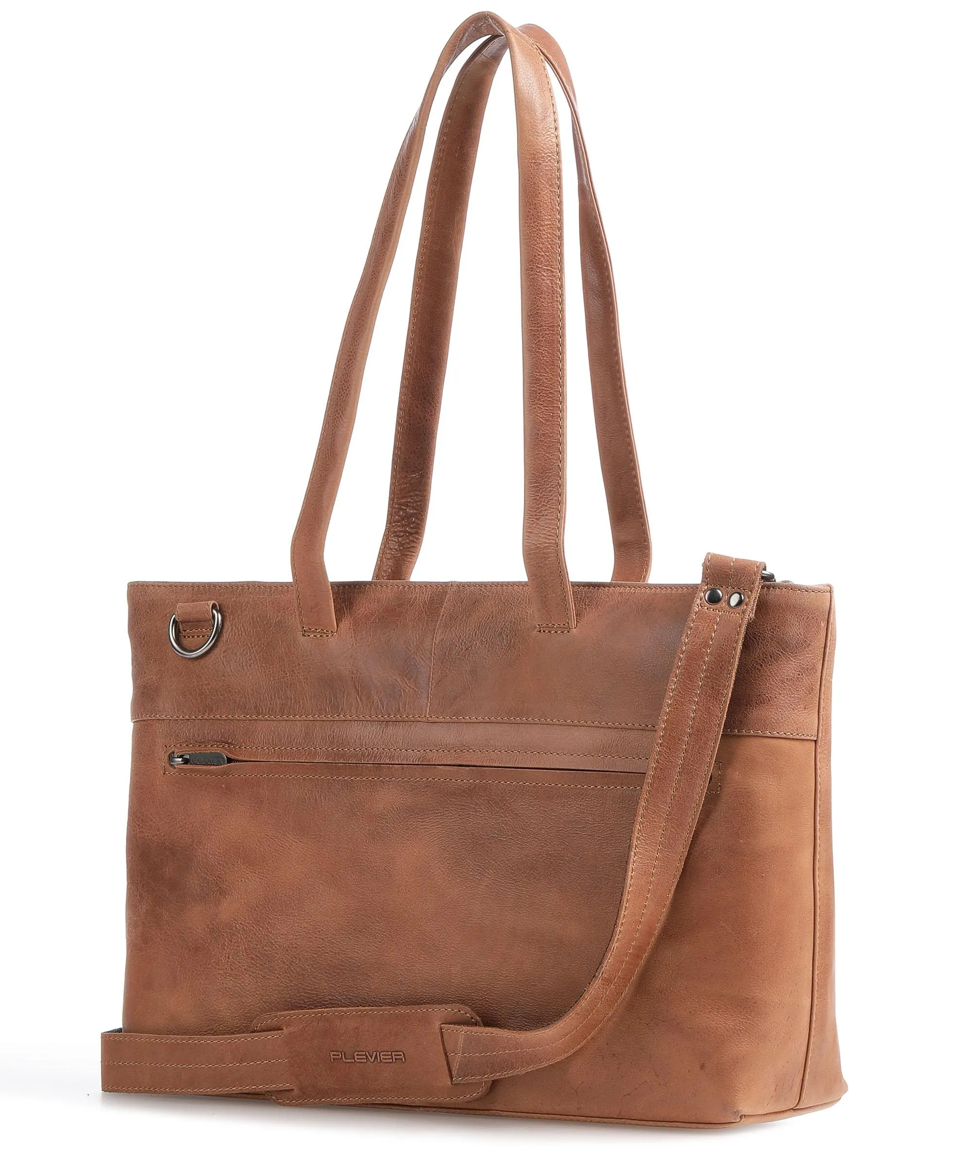  Plevier Pure Borsa shopper 15″ pelle granulata cognac  