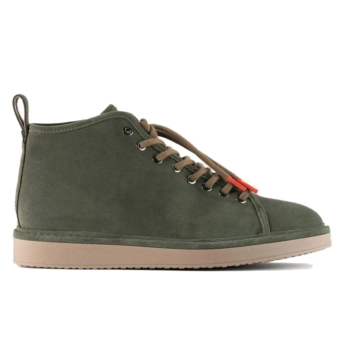 Polacchino Panchic P01 verde in suede con fodera in eco-pelliccia