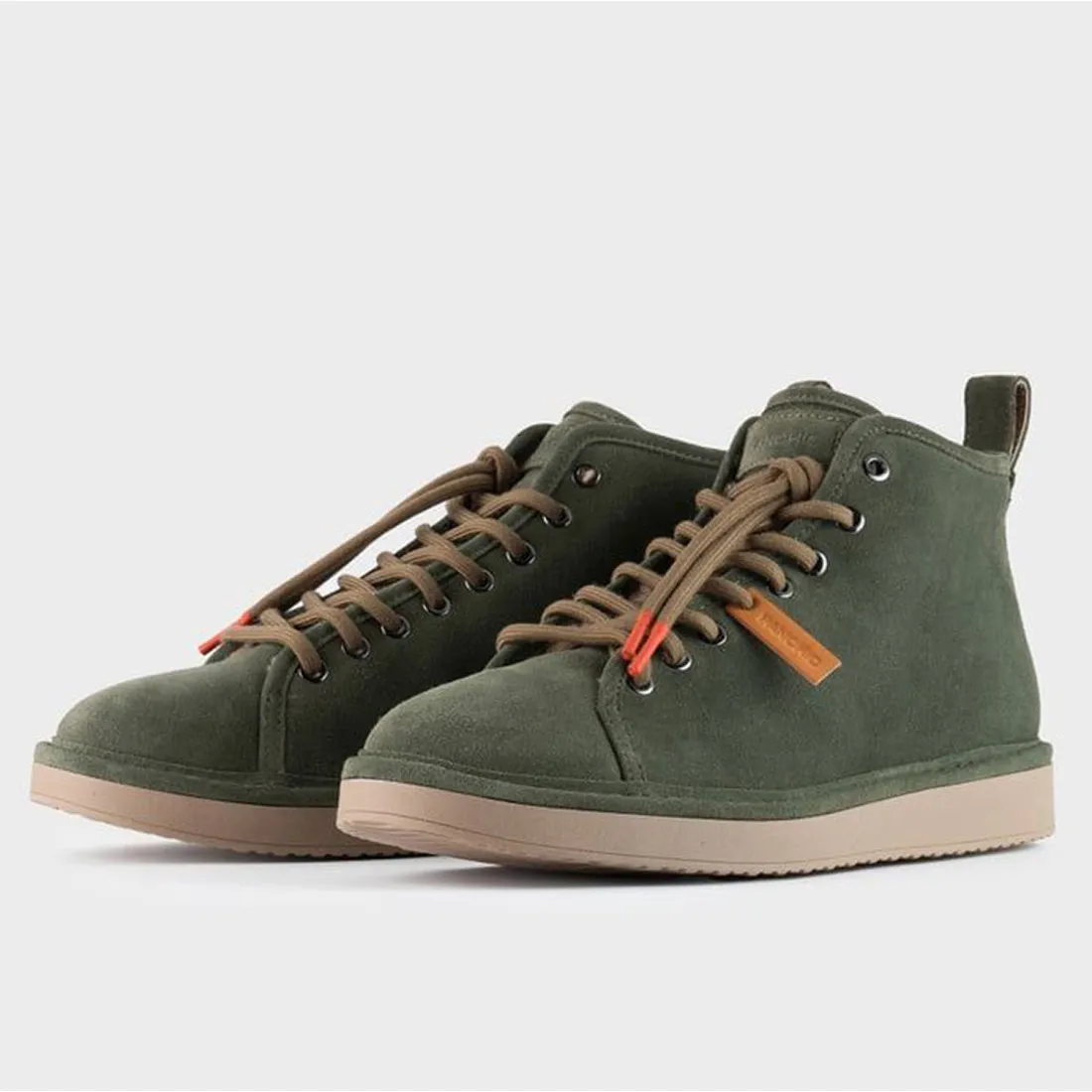 Polacchino Panchic P01 verde in suede con fodera in eco-pelliccia