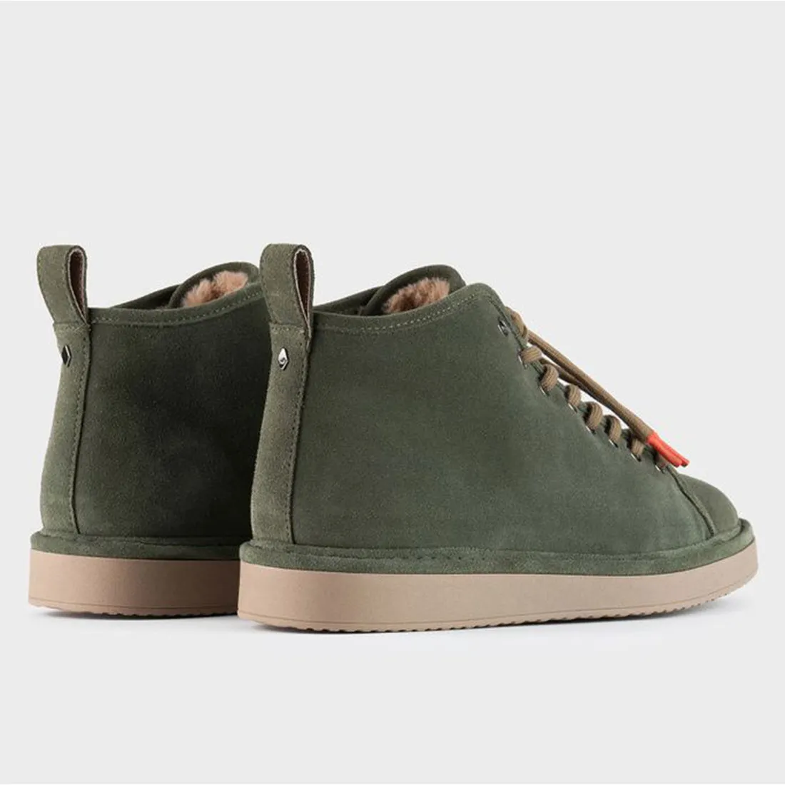 Polacchino Panchic P01 verde in suede con fodera in eco-pelliccia