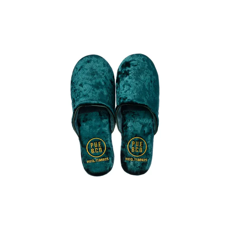 Puebco Pantofola di velluto verde piccola