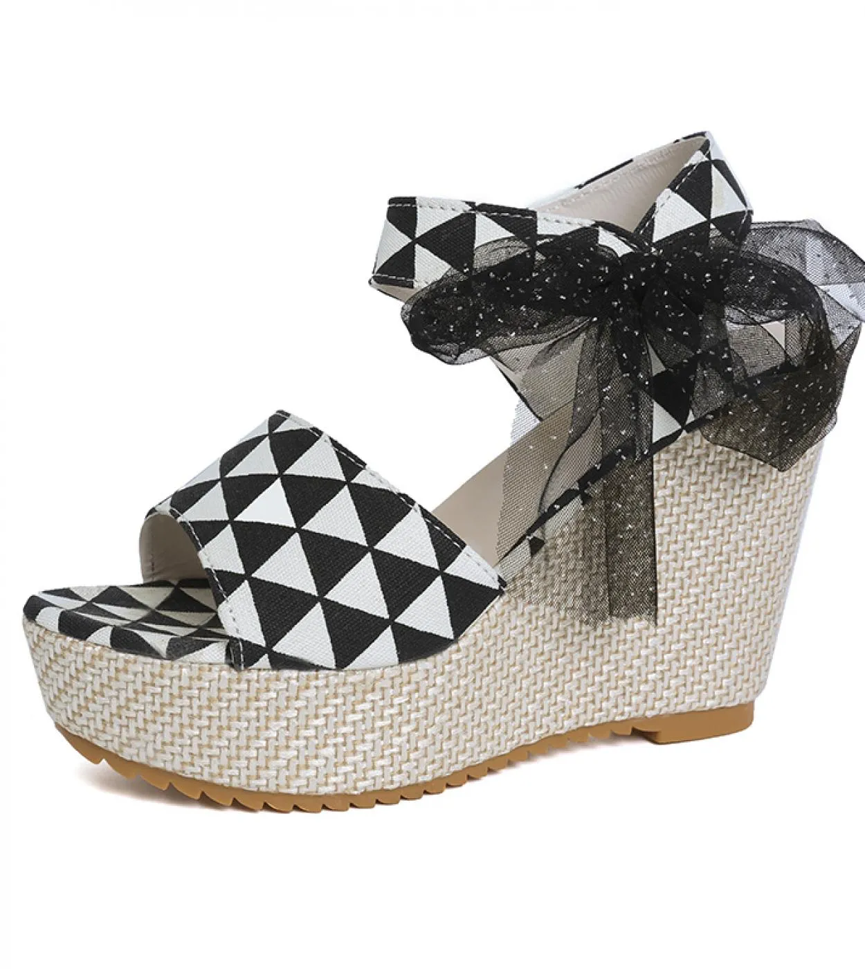 Ragazza Open Toe Platform Tacco largo Scarpe con cinturino alla caviglia Sandali da donna estivi Sandali da clubwear da festa ca