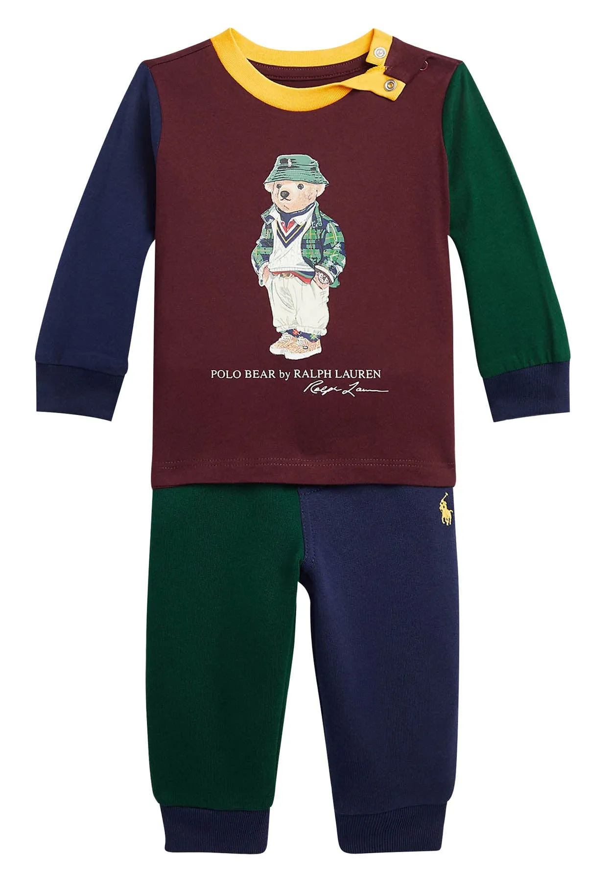 Ralph Lauren tuta multicolor neonato in cotone