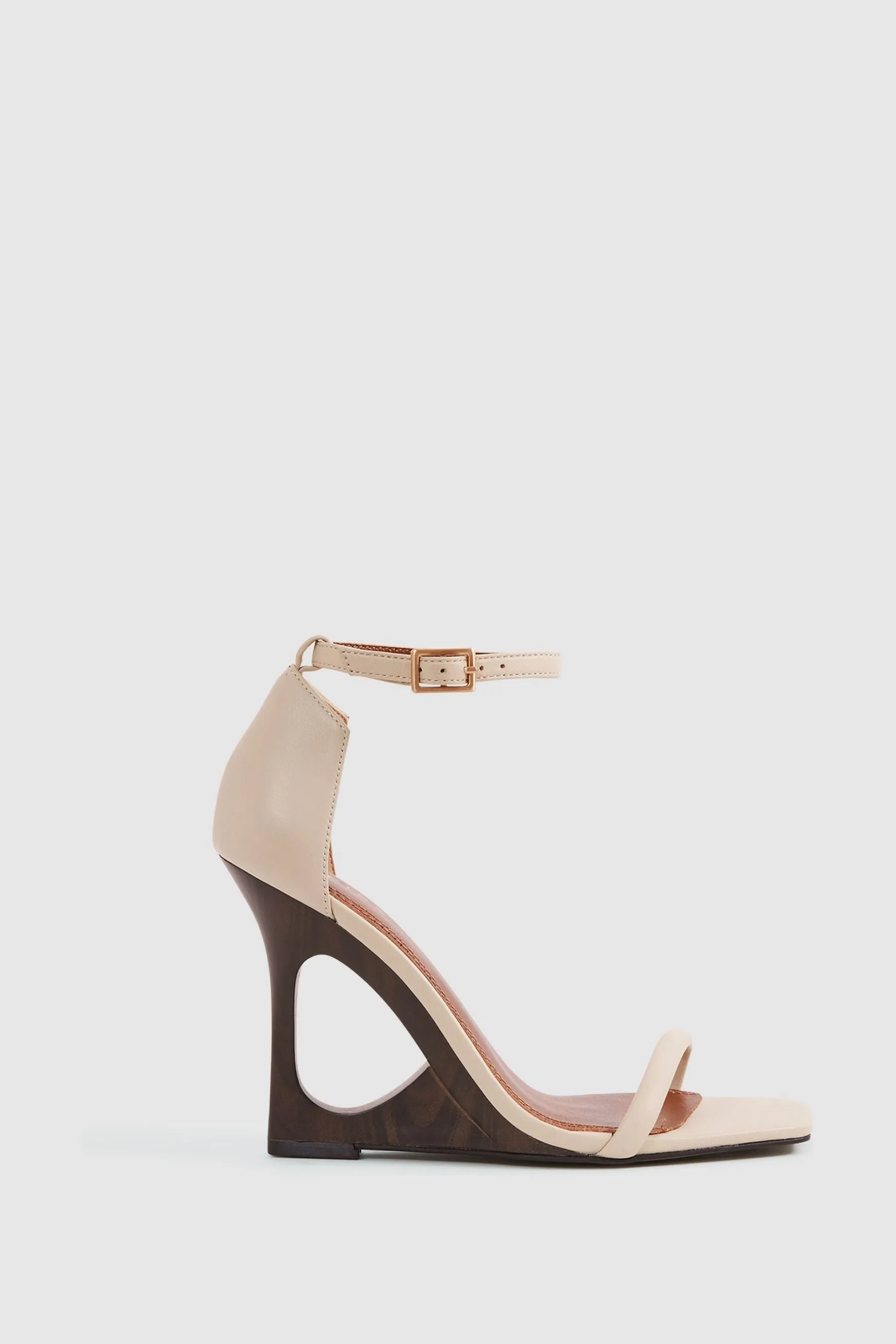 Reiss Cora - Scarpe con zeppa in pelle e cinturini    