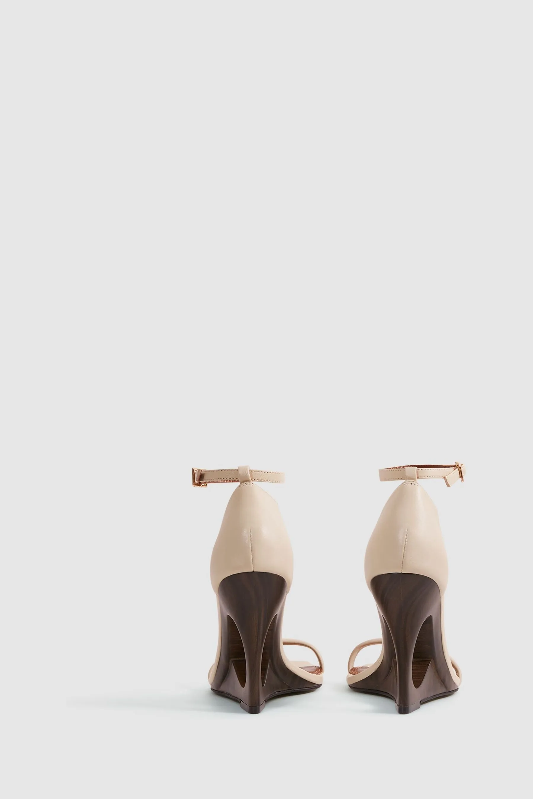 Reiss Cora - Scarpe con zeppa in pelle e cinturini    