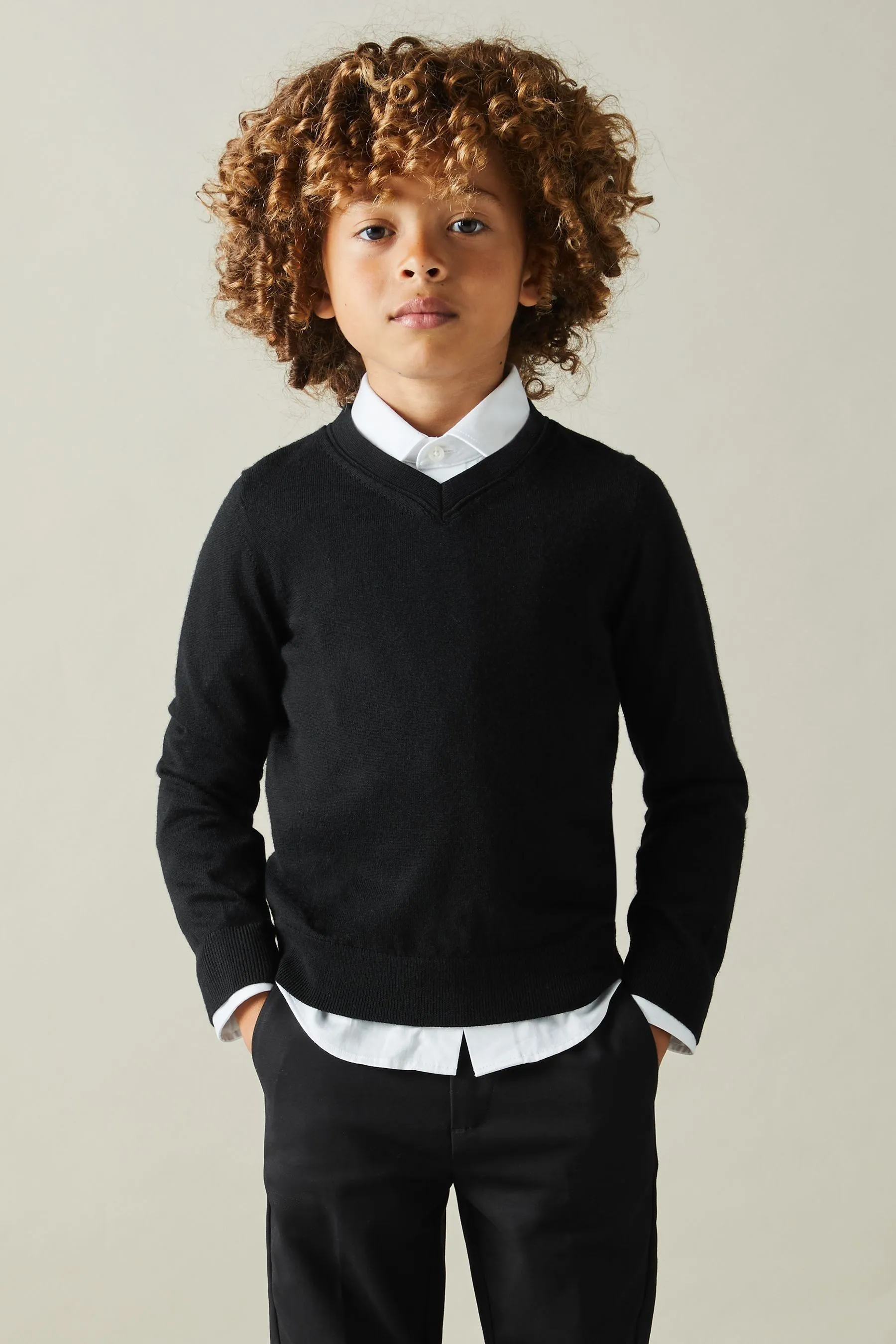 Reiss Earl - Maglia in lana merino con scollo a V    