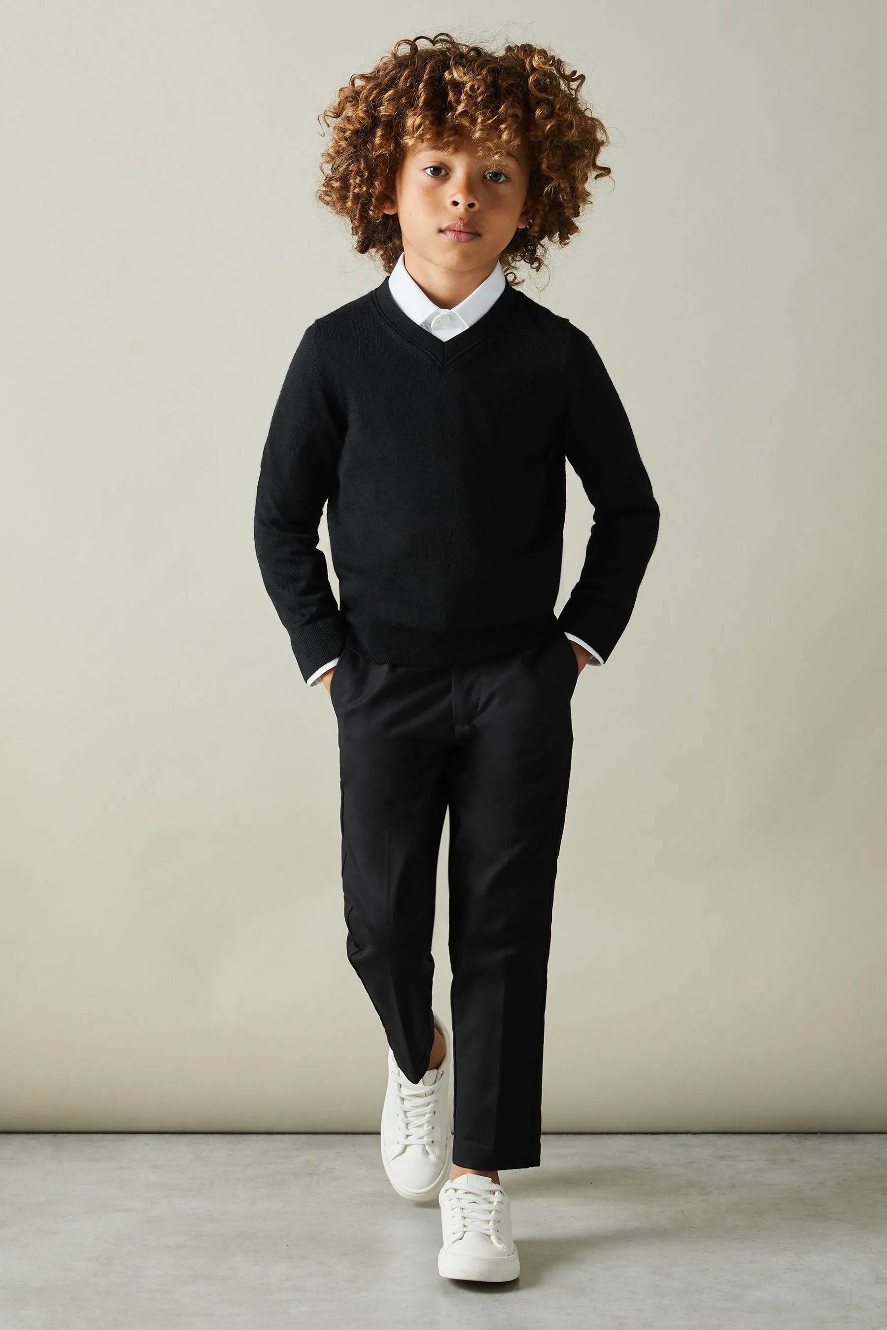Reiss Earl - Maglia in lana merino con scollo a V    