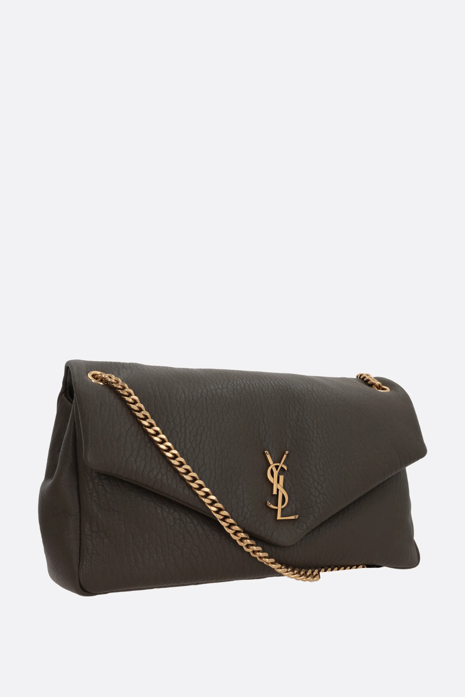  SAINT LAURENT borsa a spalla Calypso large in pelle martellata 