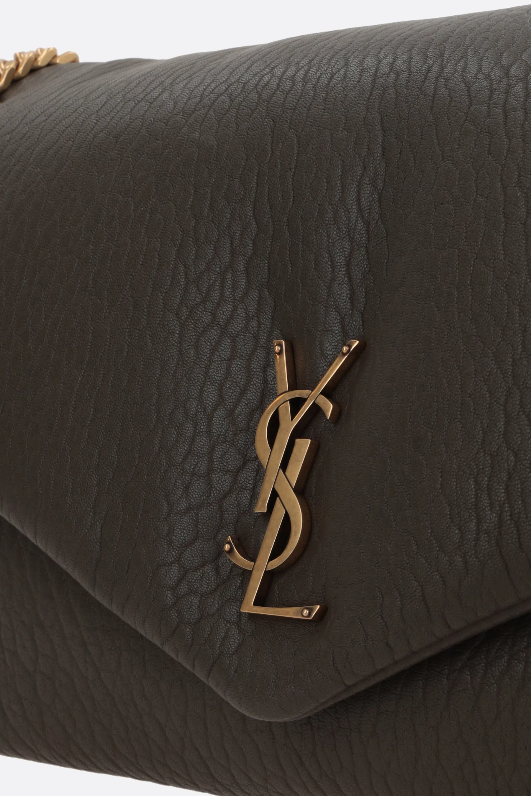  SAINT LAURENT borsa a spalla Calypso large in pelle martellata 