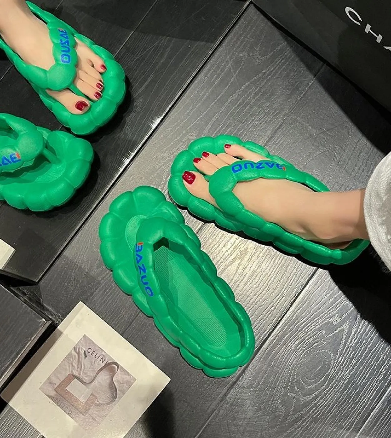 Sandali alla moda Donna Infradito da spiaggia Coppie Scarpe con plateau Suola spessa Leggero Donna Uomo Estate Sandalias De Mu