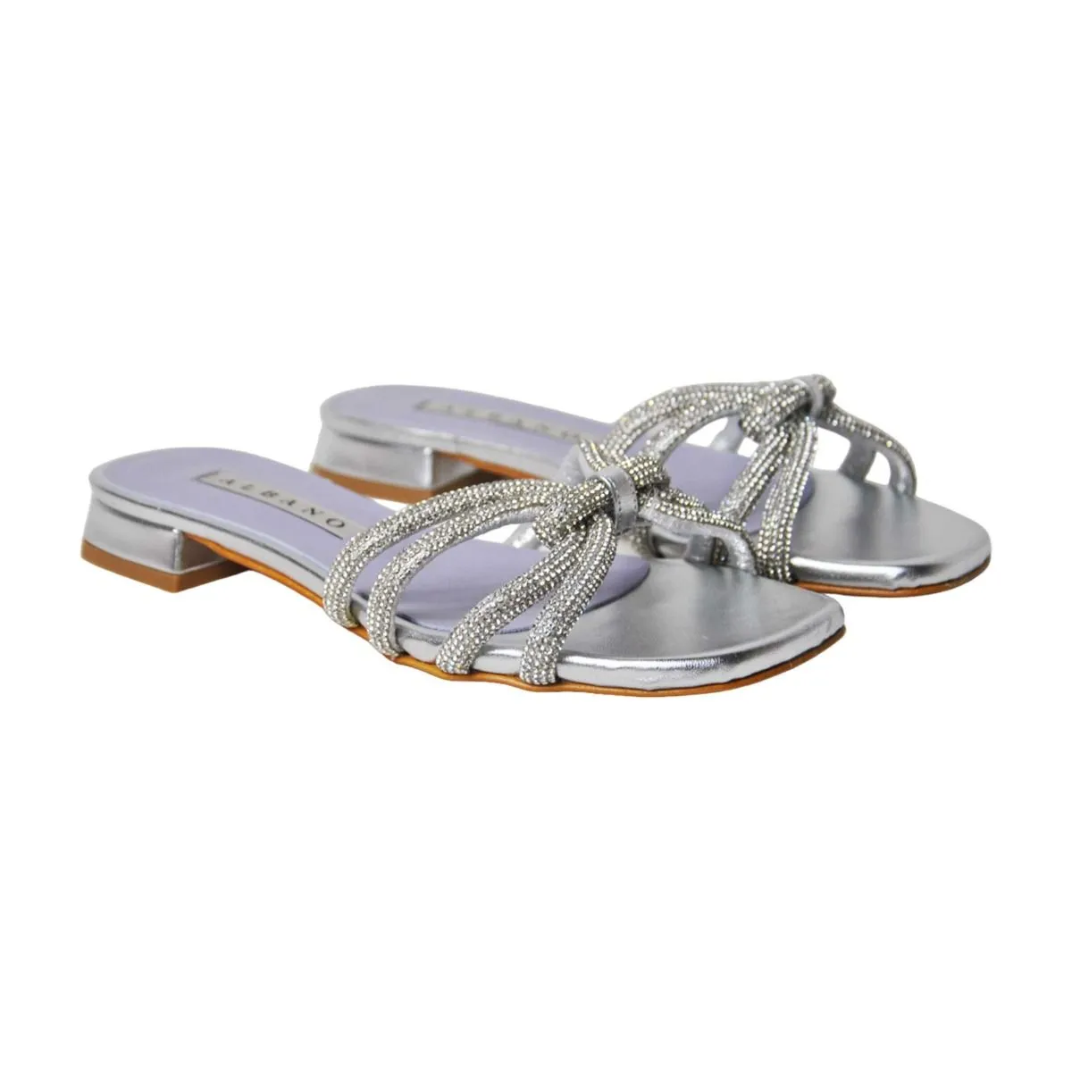 SANDALI BASSI NODO STRASS