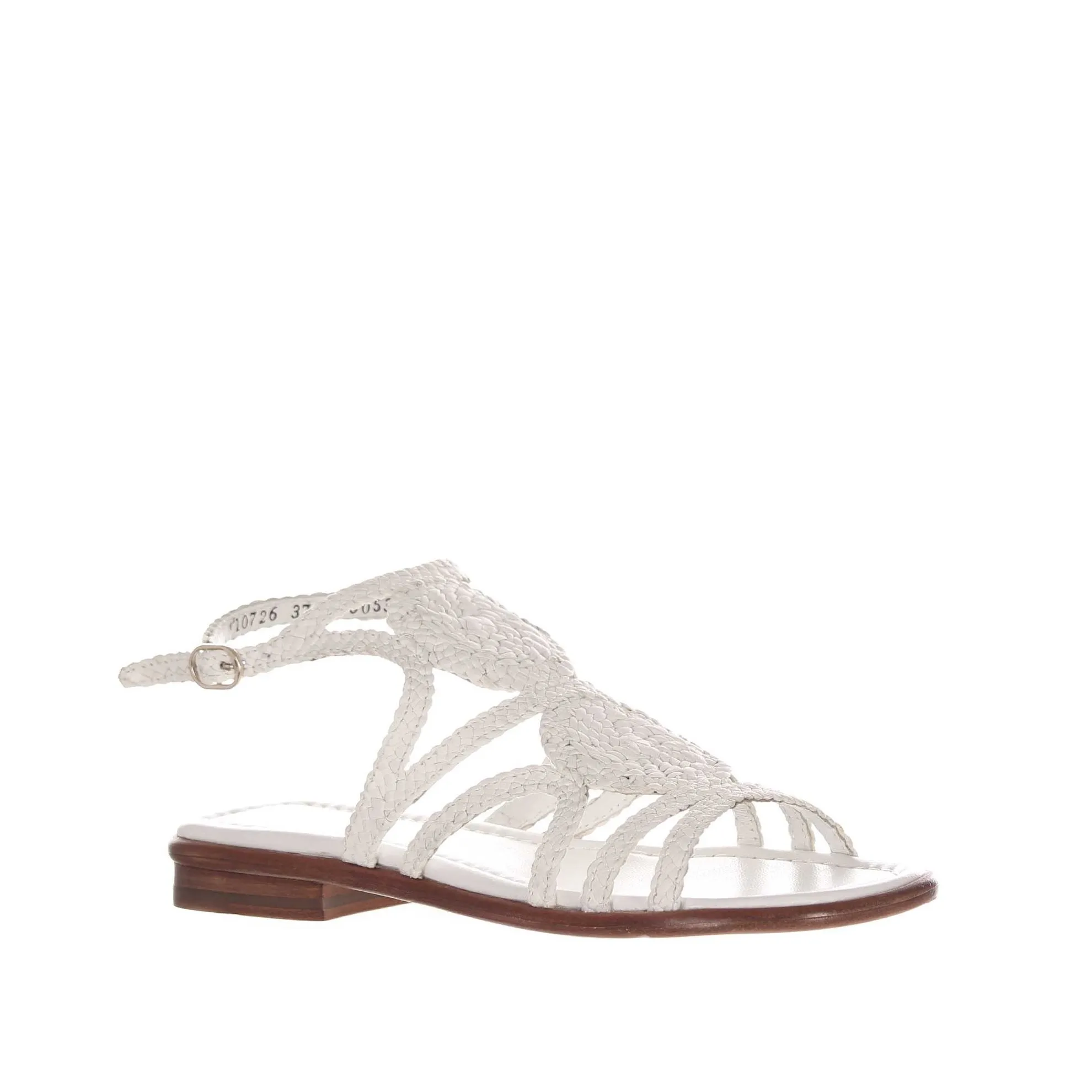 Sandali bassi tina in pelle intrecciata