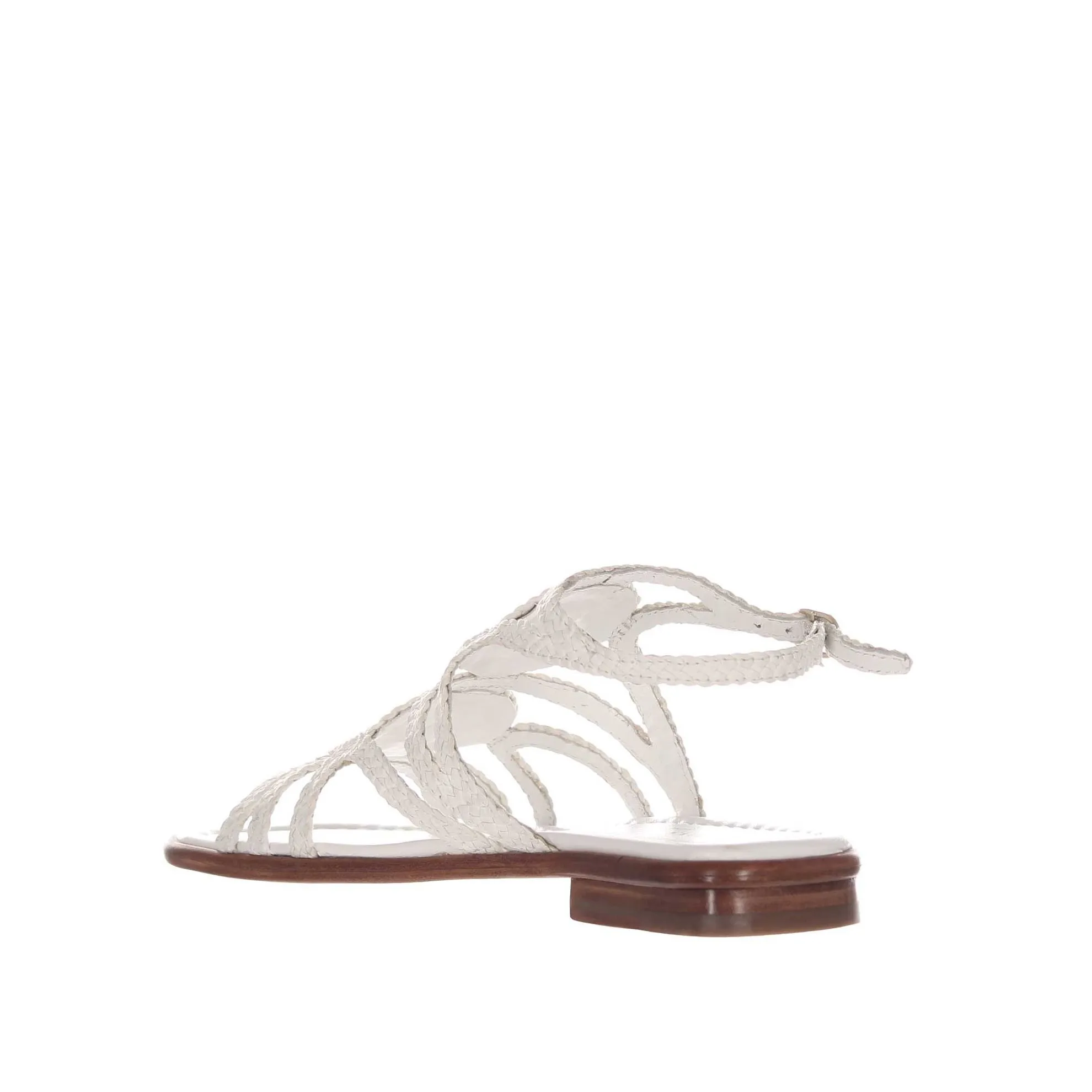 Sandali bassi tina in pelle intrecciata