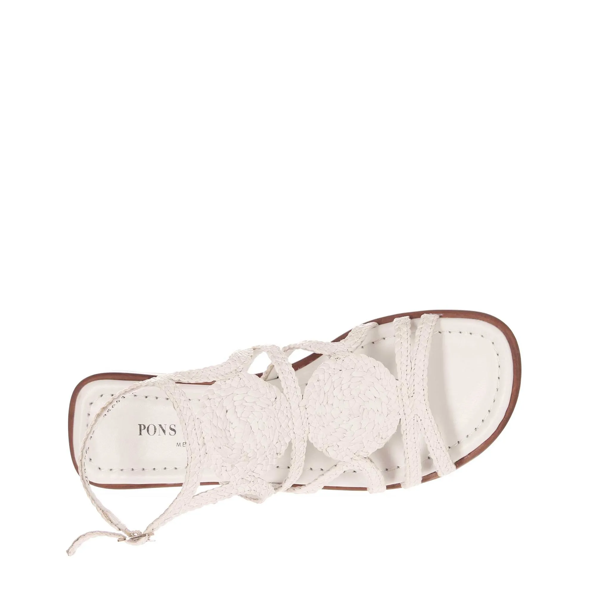 Sandali bassi tina in pelle intrecciata