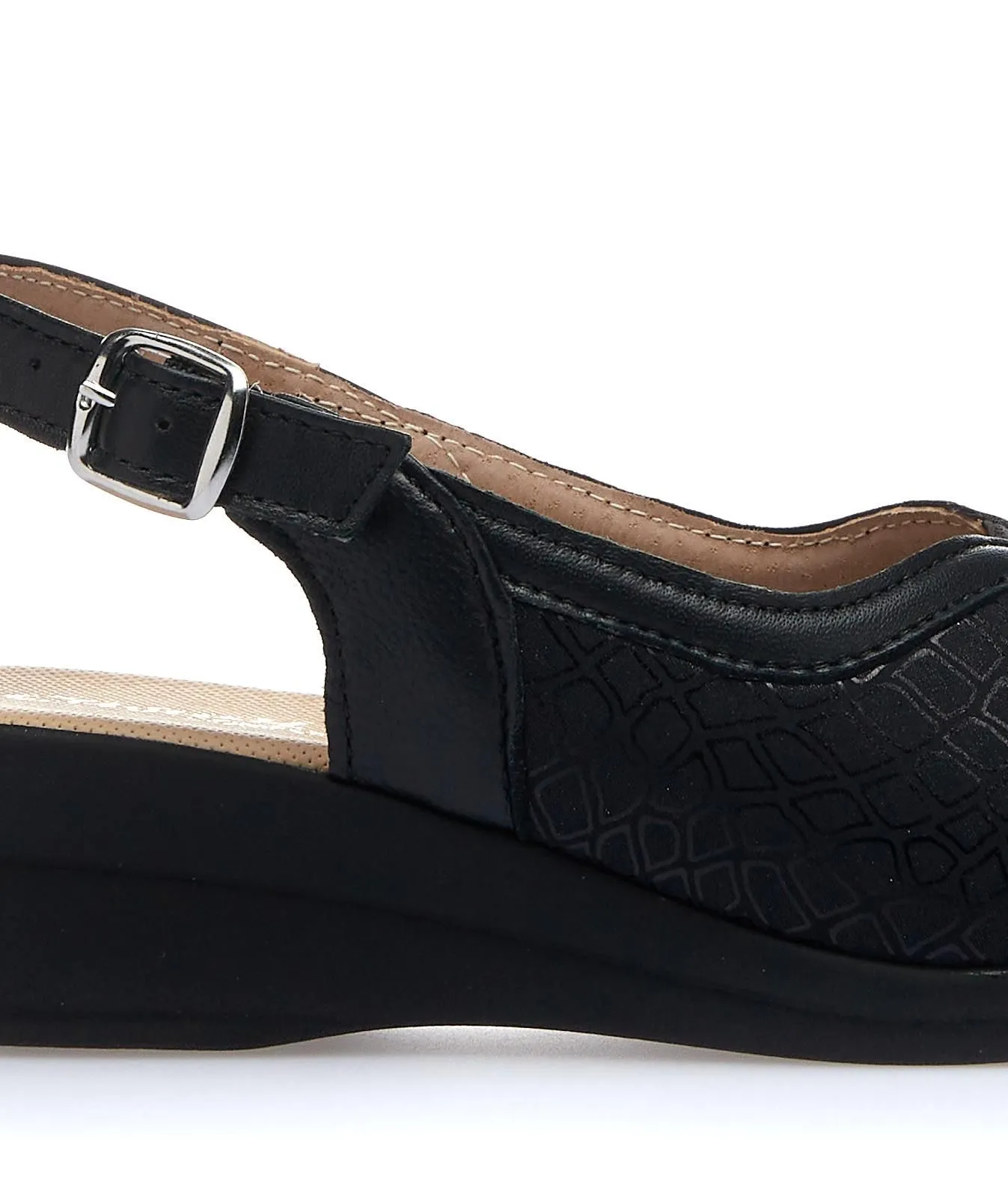Sandali comfort neri con zeppa