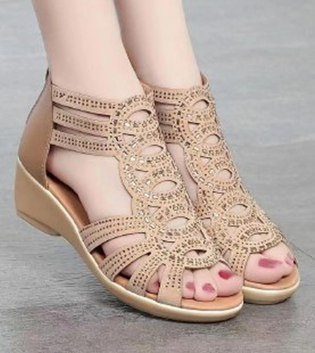 Sandali Donna 2022 Estate Tacco Grosso Scarpe Mamma Moda Capispalla Sandali da donna Scarpe con zeppa da donna Sandali da donna