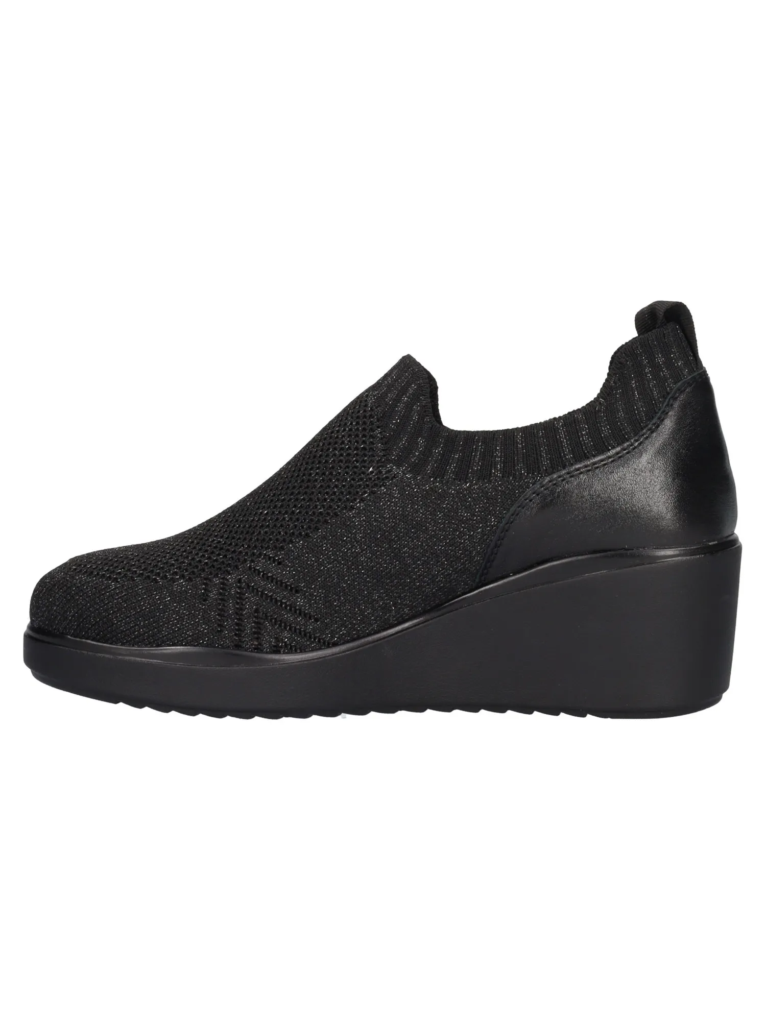 Scarpa casual con zeppa Melluso Walk da donna nera glitter