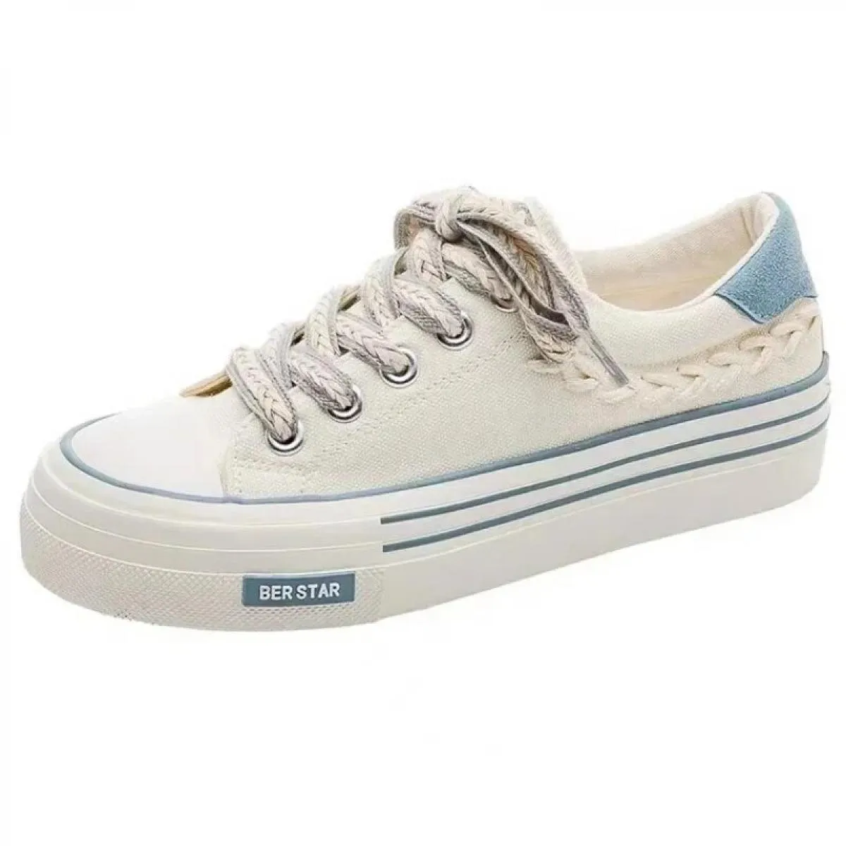 Scarpe da donna con plateau in tela Scarpe da ginnastica robuste con altezza crescente per ragazze giovanili Scarpe da ginnastic