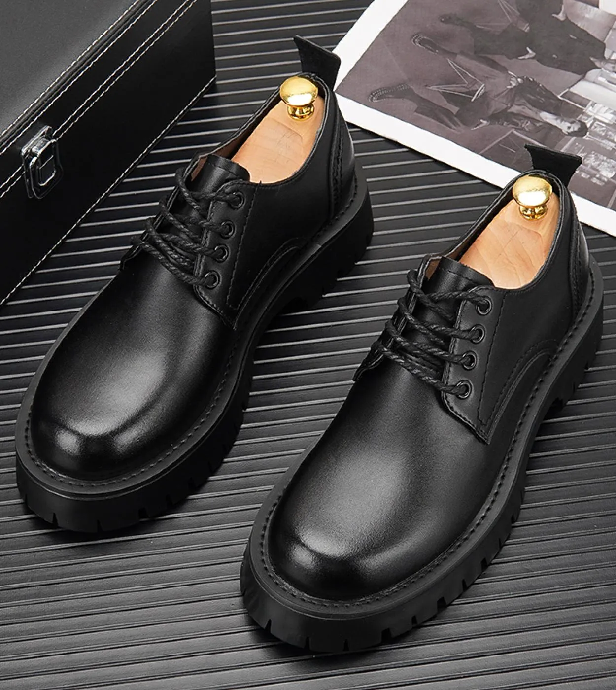 Scarpe da festa con plateau da uomo traspiranti Scarpe eleganti da uomo bianche con suola spessa Scarpe casual da uomo daffari