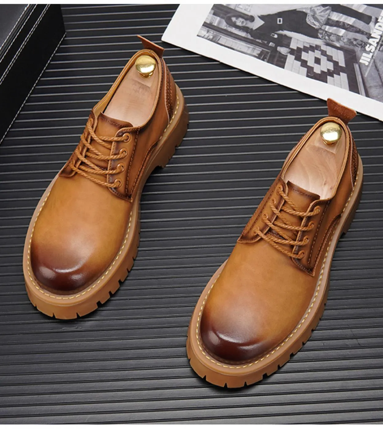 Scarpe da festa con plateau da uomo traspiranti Scarpe eleganti da uomo bianche con suola spessa Scarpe casual da uomo daffari
