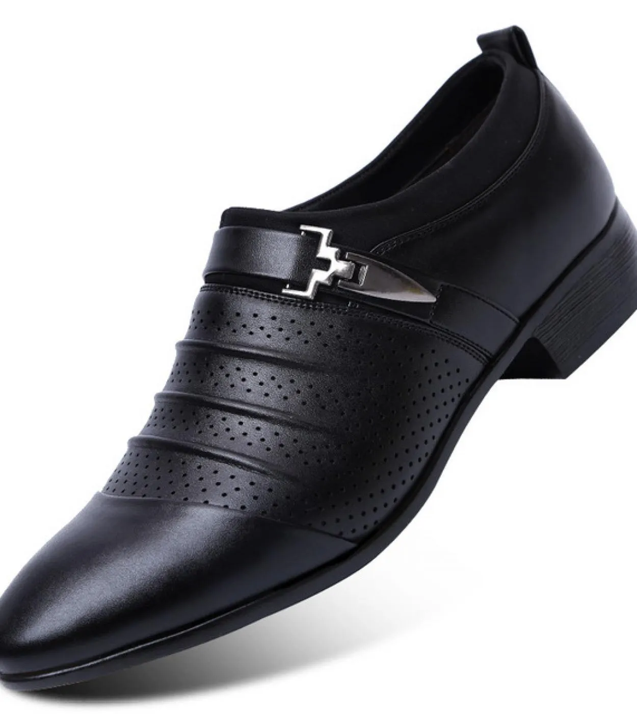 Scarpe da uomo in pelle verniciata bianca nera Scarpe eleganti marroni da uomo Suole bianche estive