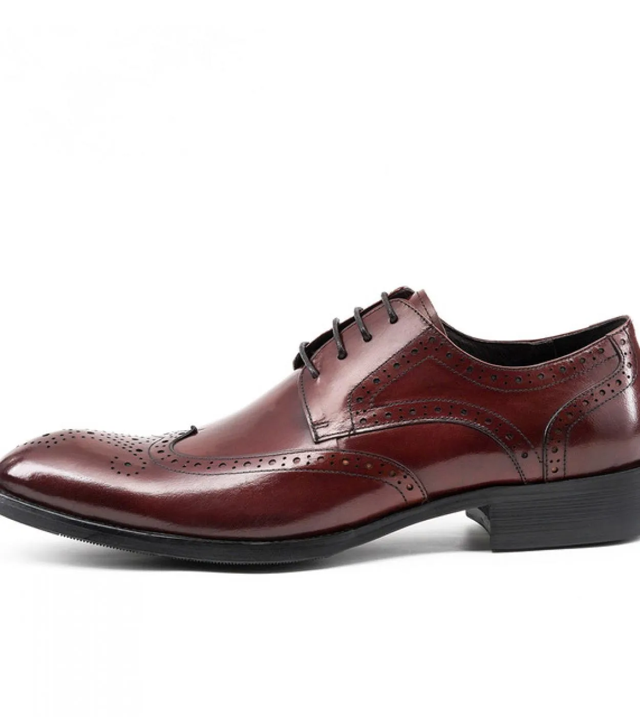 Scarpe eleganti blu per uomo Luxury Genuine Leather Quality Classic New British Trend Mens Bordeaux Brogues Business Weddin
