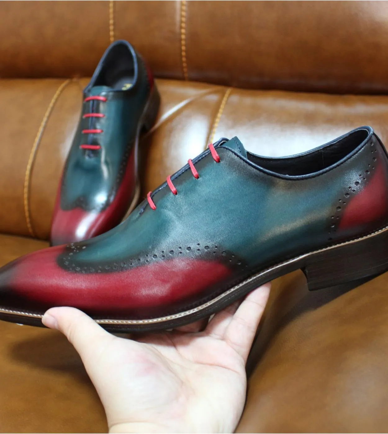 Scarpe eleganti da uomo Scarpe eleganti da cerimonia di lusso da uomo Scarpe blu di lusso da uomo di grandi dimensioni