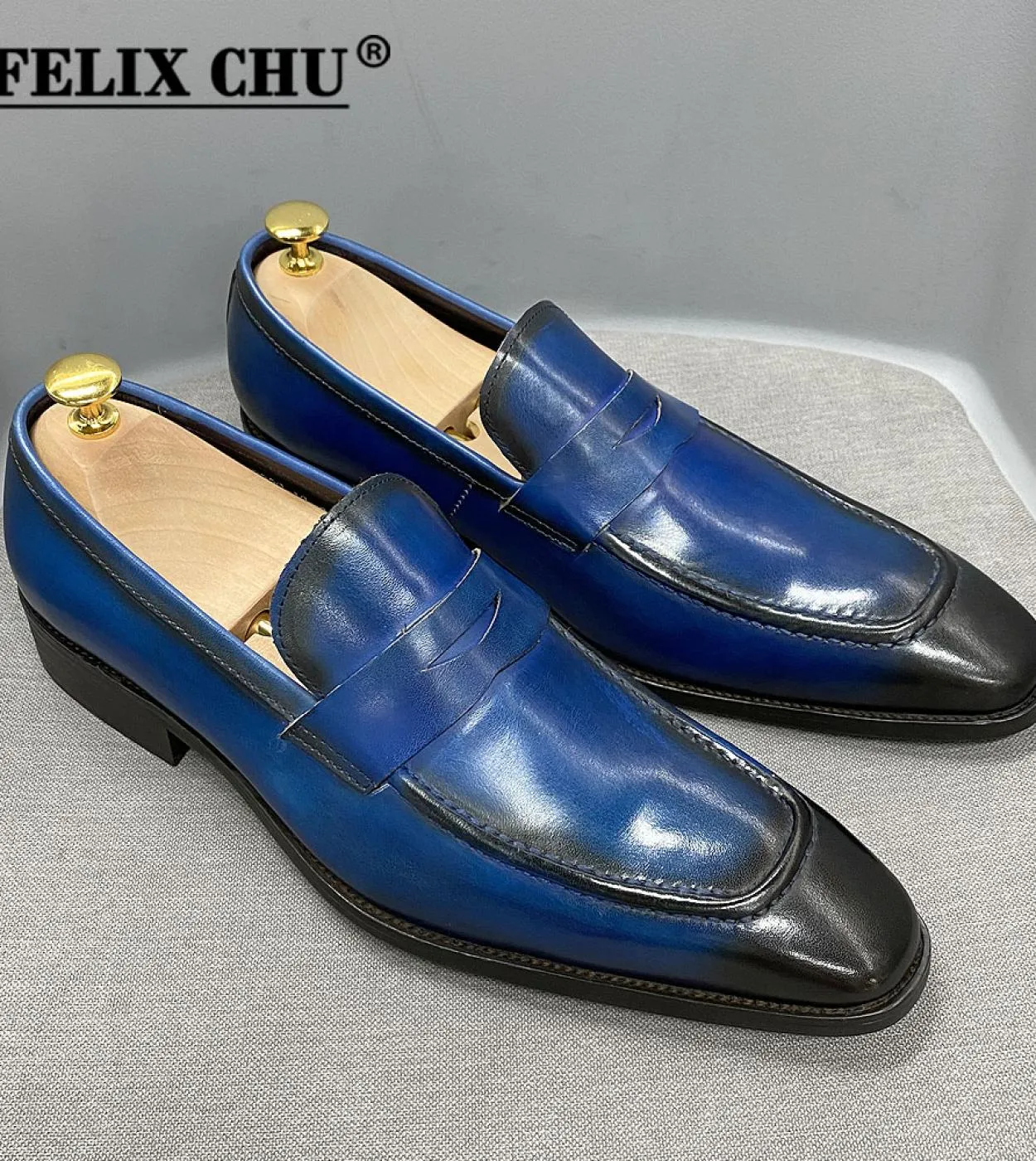 Scarpe eleganti marroni da uomo Slip Scarpe eleganti marroni da uomo Taglia 15 Taglia grande 815 Uomo
