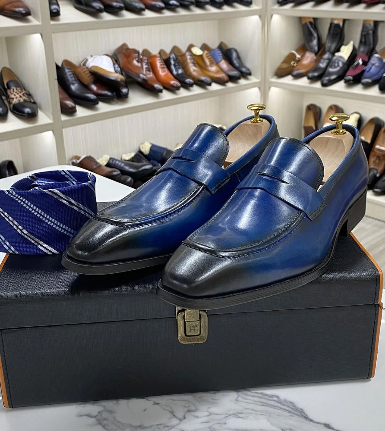 Scarpe eleganti marroni da uomo Slip Scarpe eleganti marroni da uomo Taglia 15 Taglia grande 815 Uomo