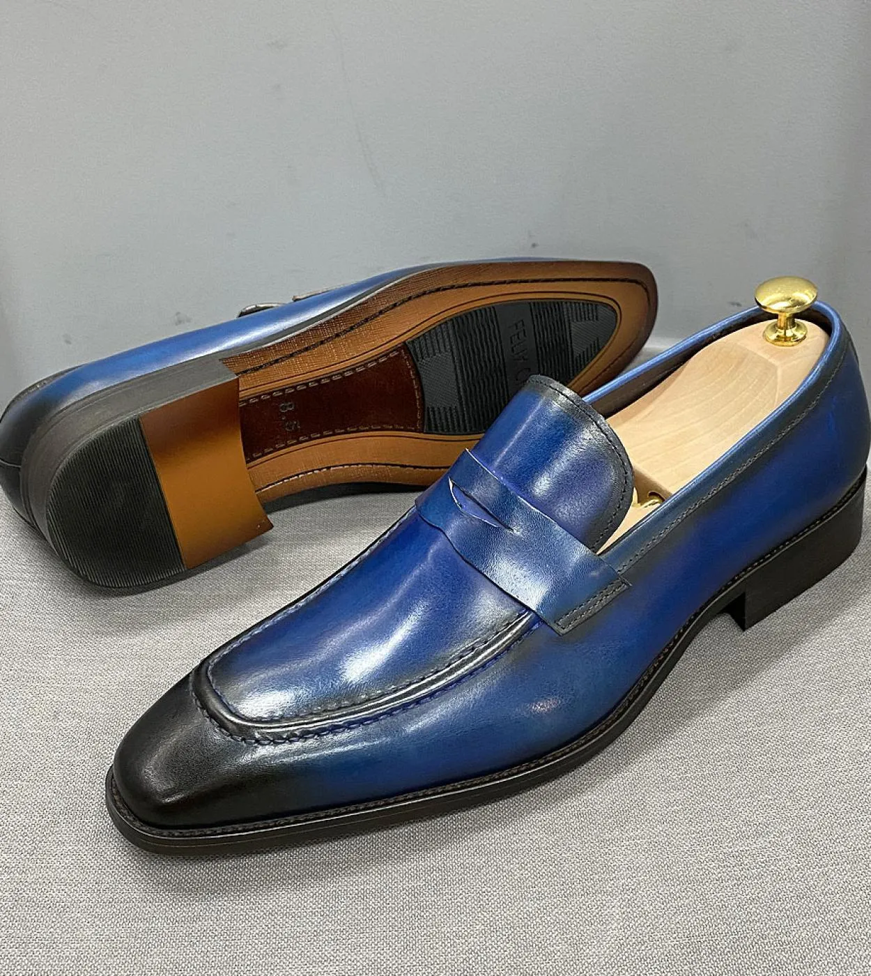 Scarpe eleganti marroni da uomo Slip Scarpe eleganti marroni da uomo Taglia 15 Taglia grande 815 Uomo